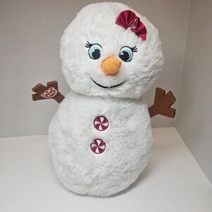 Build-A-Bear Snowman Plush White Holiday Peppermint Buttons